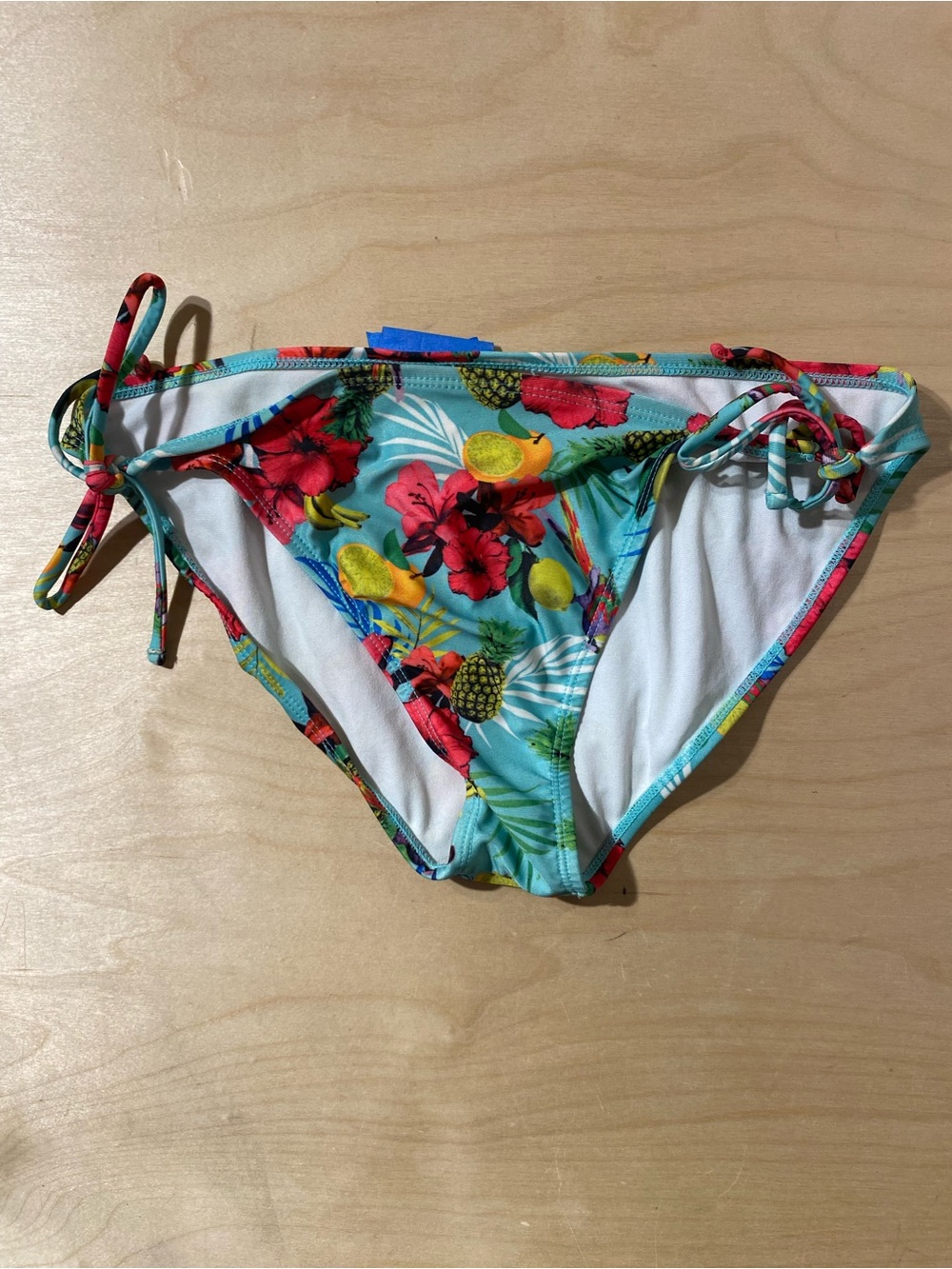 Wet Seal Tropical Floral Tie-Side Bikini Bottoms Large (RG)